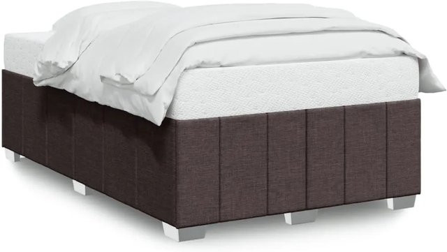 vidaXL Bettgestell aus massivem Kiefernholz in Dunkelbraun mit Stoffbezug B/T/H: 120 x 190 cm - Bild 1