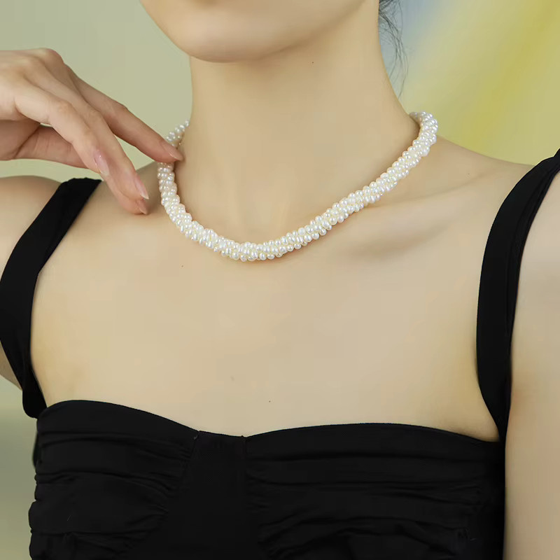 GLSEEVO Schmuckset Halskette und Armband, Süßwasserperle, Damen - Bild 2
