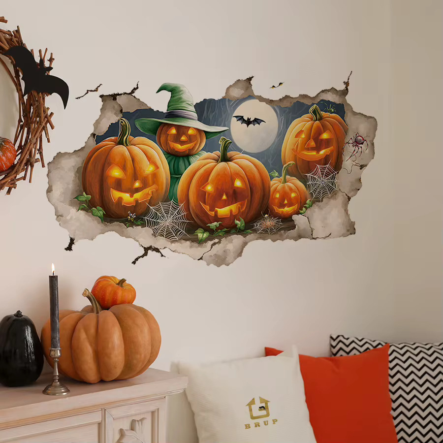 BRUP Halloween Wandaufkleber aus Vinyl in Multicolour für deine Heimdekoration - Bild 2