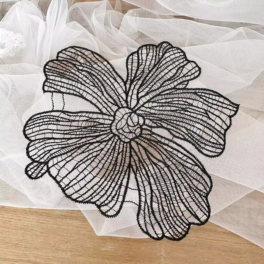HYZELY Blumen-Spitzen-Patch, Schwarz, 5 Stück - Bild 2