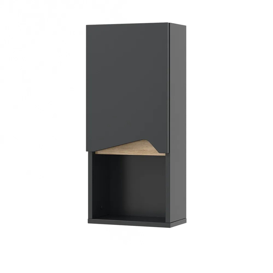 Vicco Badschrank Marelle Hängeschrank in Anthrazit und Eiche mit Tür und offenem Fach, B: 30 cm, H: 67 cm - Bild 3