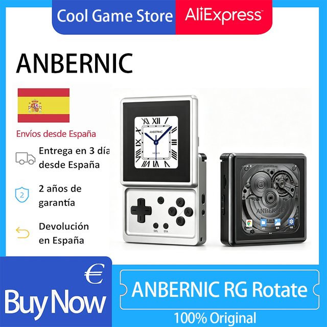 Anbernic RG Rotate Flip Tragbare Retro-Handheld-Konsole in Silber mit drehbarem Touch-IPS-Display, Hall-Joysticks und Android-Emulator - Bild 1