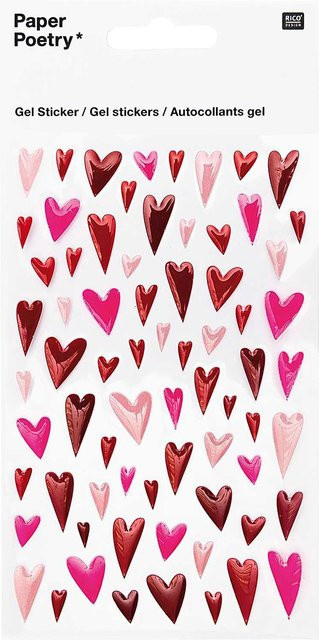 Rico Design Paper Poetry Gelsticker Herzen lang - Bild 1