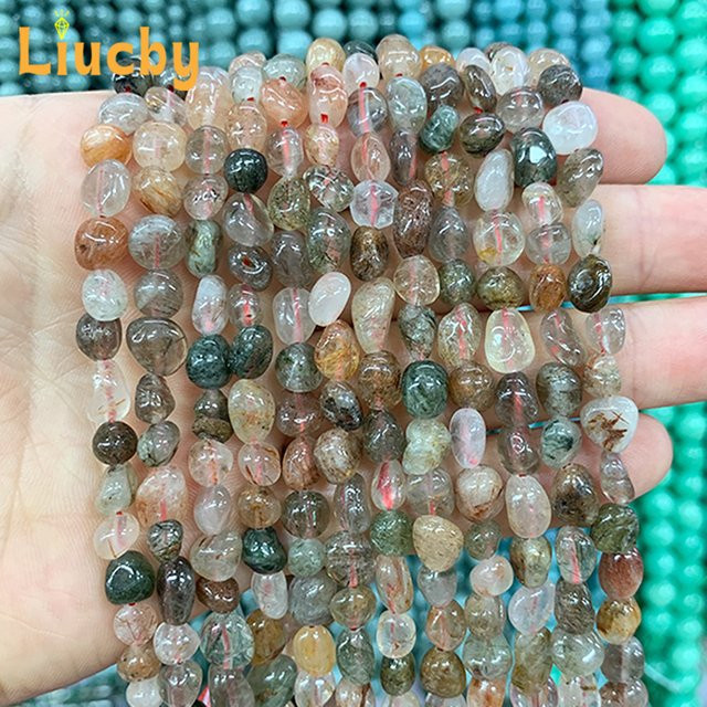 Liucby Naturstein Perlen, Bunte Haarkristalle, 6/8mm, Unisex - Bild 1