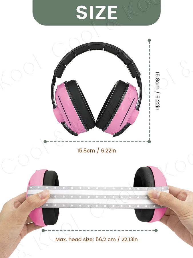 momo&dudu Tragbare 2-in-1-Ohrenschützer für Babys mit Geräuschunterdrückung in Pink - Bild 2