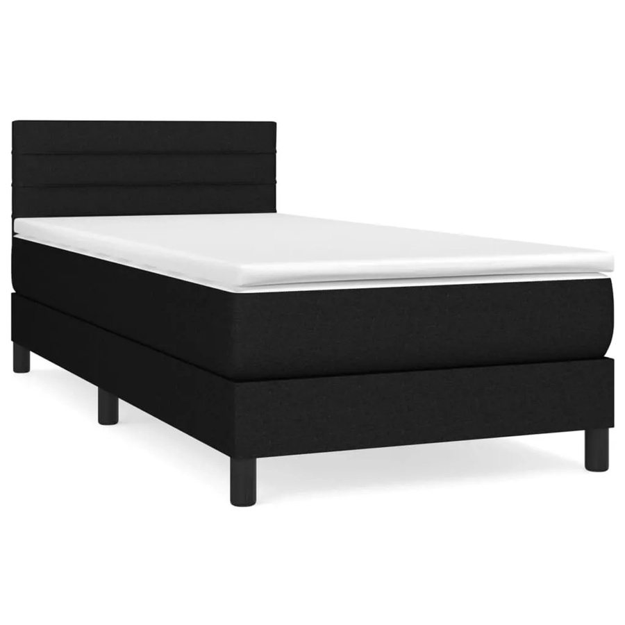 vidaXL Boxspringbett Hybrid mit Matratze Schwarz B/T/H: 100 x 200 x 203 cm - Bild 2