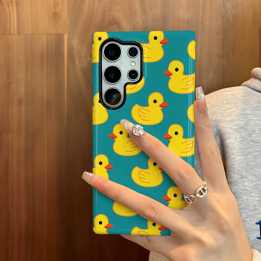Gelbe Handyhülle mit Enten-Design für Samsung Galaxy S26 S25 S24 S23 S20 FE A56 A36 Ultra, glänzende HD Hartschale - Bild 3