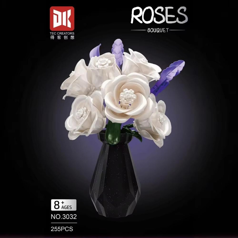 Linyi toy Bausteine Strauß Schwarz Gold Rosé 255-teiliges Set - Bild 1