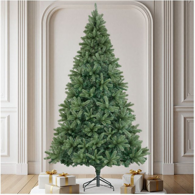 tectake Weihnachtsbaum Prancer, künstlich in Grün mit PVC- und Spritzgussnadeln, formbar mit Metallständer, B/T/H: 130 x 130 x 230 cm - Bild 1