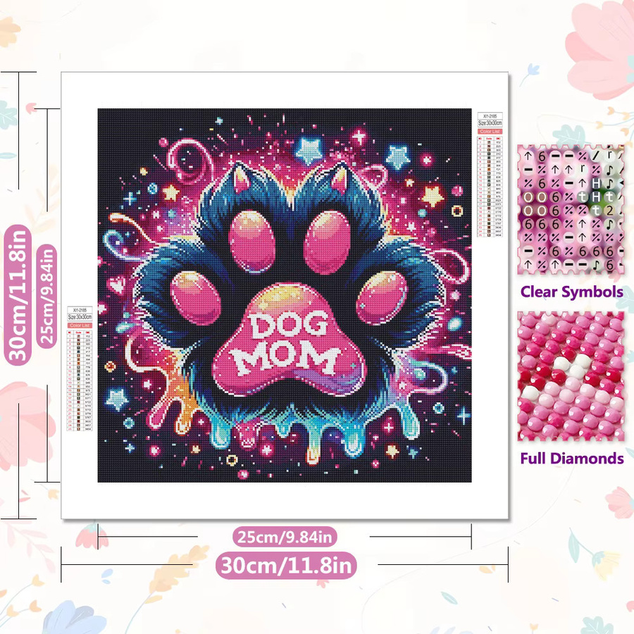 EverShine DIY 5D Diamant-Stickerei Set mit Pfoten-Design in Multicolour, Breite: 20 cm, Höhe: 20 cm - Bild 2
