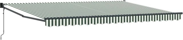 vidaXL Markise aus Polyester und Metall in Grün und Weiß, B/T/H: 450 x 300 x 165 cm - Bild 1