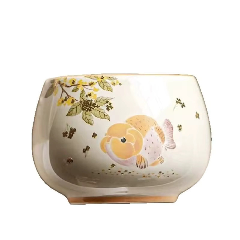 Keramische Teetasse mit Goldfisch-Design in Mehrfarben für Teezeremonien - Bild 4