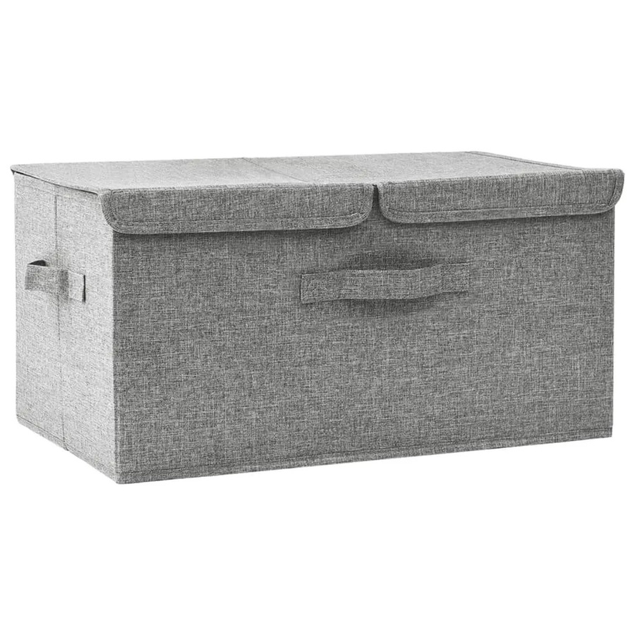 vidaXL Aufbewahrungsbox aus Stoff mit Griffen in Grau, B/T/H: 50 x 30 x 25 cm - Bild 2