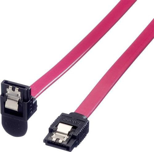 Roline SATA Festplatten Anschlusskabel mit 1x 7-poligem SATA-Stecker auf 1x 7-poligen SATA-Stecker, Farbe: Rot, Länge: 0,50 m - Bild 1