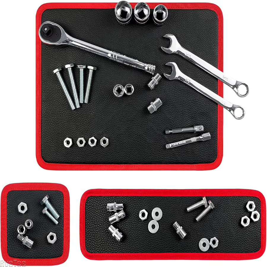 RveTee Magnetisches Werkzeugpolster in Schwarz, flexible Matte als tragbarer Werkzeughalter für Schrauben und Schraubenschlüssel und mechanisches Aufbewahrungstablett - Bild 2