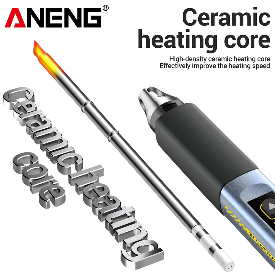 ANENG SL108 Digitaler Intelligenter Lötkolben in Schwarz-Silber mit 96W, PD & QC Unterstützung und einstellbarer Temperatur - Bild 4