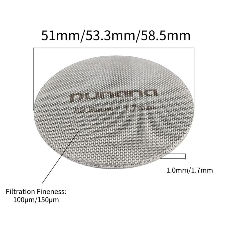 Punana Espresso-Puck-Sieb aus lebensmittelechtem 316-Edelstahl in Silber für professionelle Barista-Ergebnisse, erhältlich in 51 mm, 53,3 mm und 58 mm - Bild 4