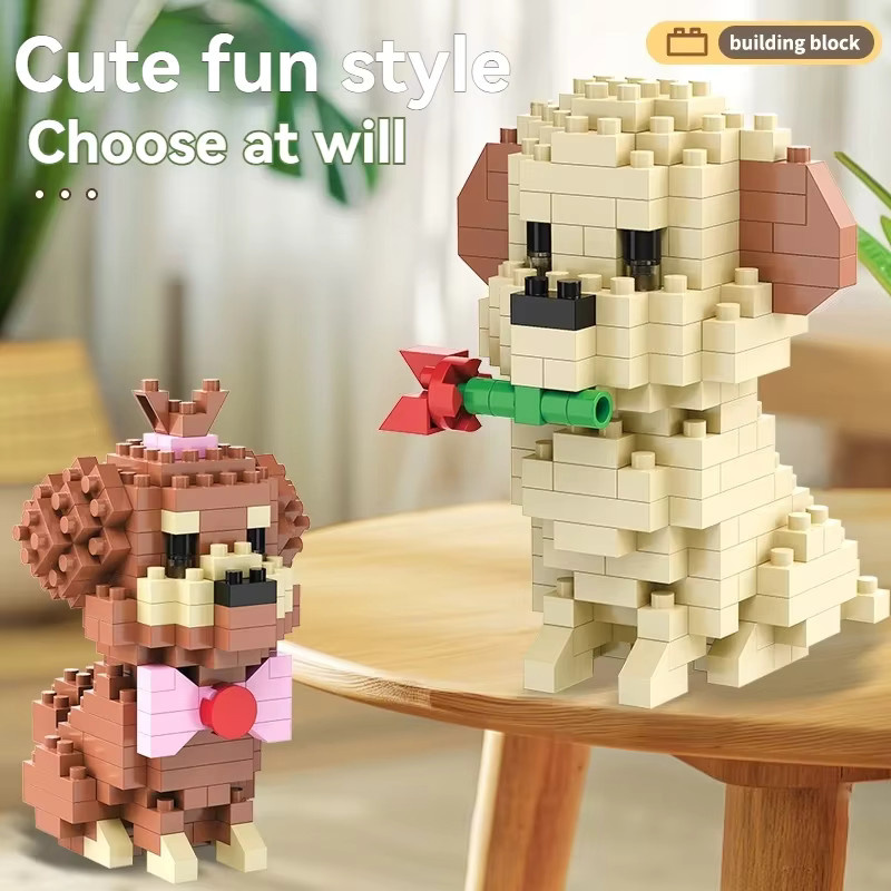 HUATEC Micro Bausteine Set Hunde Cartoon Charakter Modelle aus Kunststoff in Mehrfarbig als kreatives DIY Spielzeug für Kinder - Bild 4