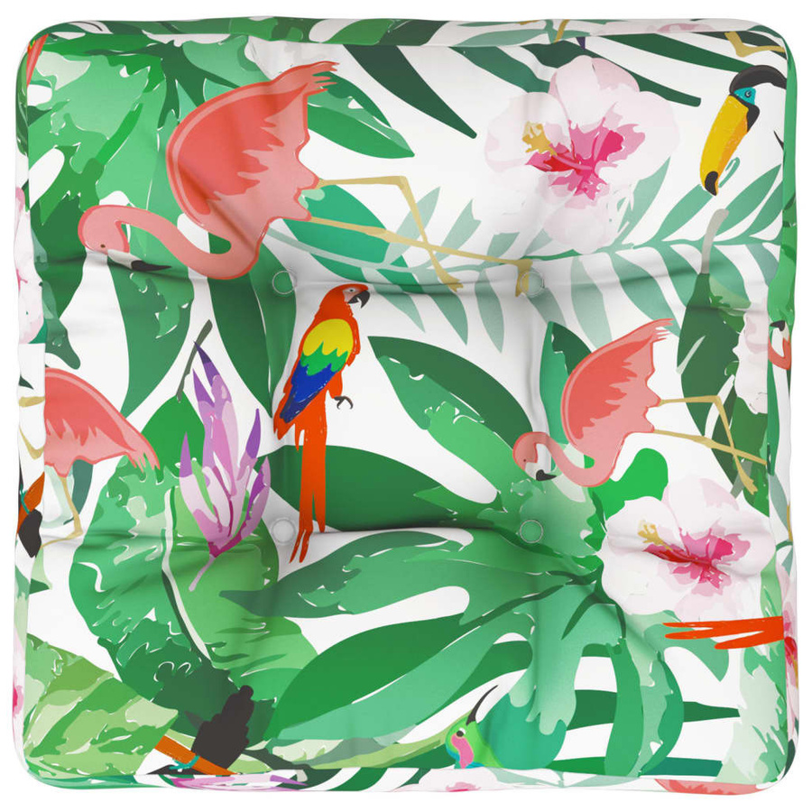 vidaXL Palettenkissen floral Mehrfarbig aus Oxford-Gewebe B/T/H: 58 x 58 x 10 cm - Bild 3