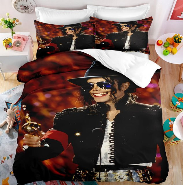 Yiran Home Michael Jackson Bettwäsche-Set mit Motiv, Mehrfarbig, Polyester, B/H: 200 x 200 cm - Bild 1