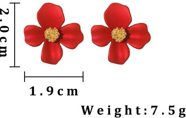 YIRAN Jewelry Ohrringe, rote Blume, Kupfer, Damen - Bild 1