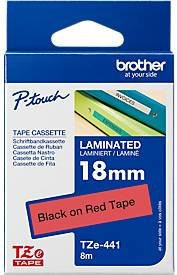 Brother TZe-441 Schriftbandkassette für P-touch, Breite: 18 mm, Farbe: Rot, Schriftfarbe: Schwarz - Bild 3