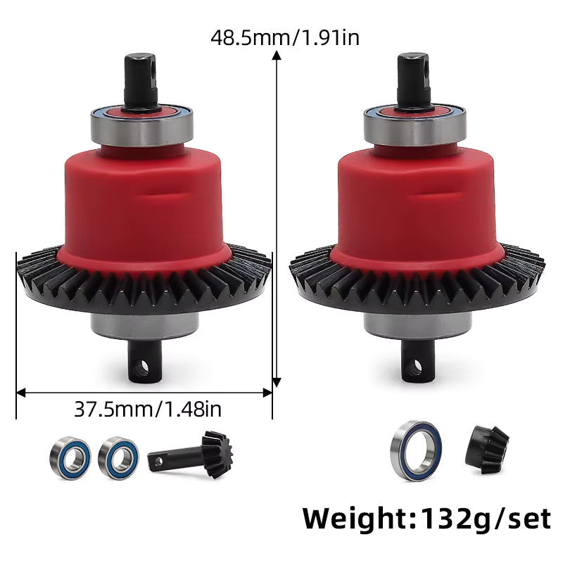 Traxxas Stahl-Zahnrad-Diff-Set, Zubehör, Metall, Rot - Bild 2