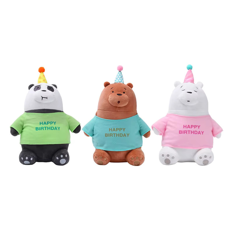 HUGKIS We Bare Bears Plüschtier, Eisbär Grizzly Panda, 20cm - Bild 3