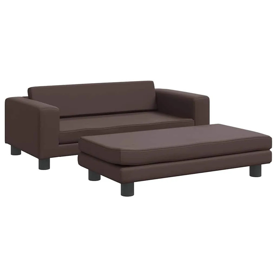 vidaXL Hundebett mit Verlängerung in Braun aus Kunstleder B/T/H: 100 x 50 x 30 cm - Bild 2