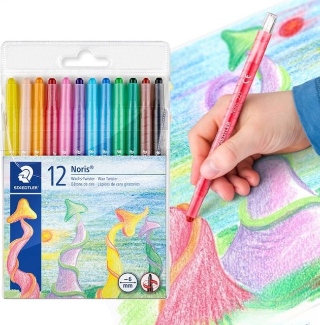 STAEDTLER Noris Twist-Up Buntstifte, 12 Farben, ungiftige Ölfarben-Buntstifte in Multicolour - Bild 1