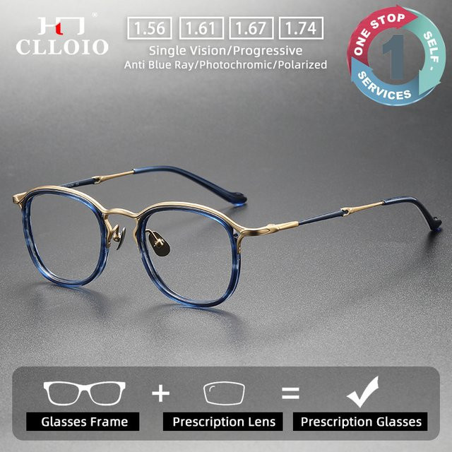 CLLOIO Korrektionsbrille, Vollrand, Acetat, Schwarz - Bild 1