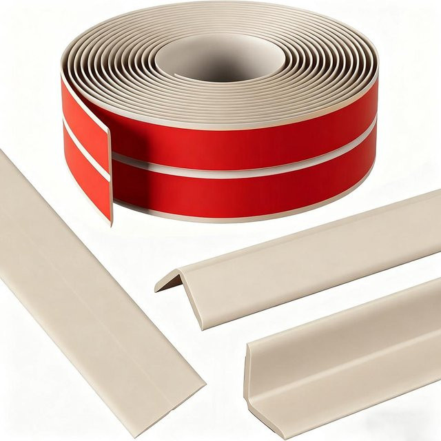 Fashnics Selbstklebender Wandwinkelschutz L-Form Flexibler Kantenschutz aus Kunststoff in Schwarz, Weiß, Grau oder Beige - Bild 1