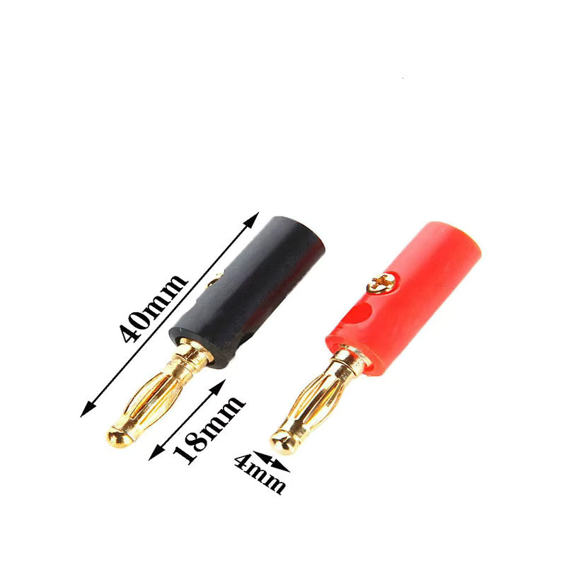 5 bis 10 Paare vergoldete 4,0 mm Bananenstecker Audio-Lautsprecher Kabel Adapter in Rot und Schwarz - Bild 2
