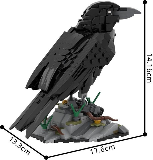 Gobricks MOC-217187 Rabe Krähe Tierreihe Bausteine Montage Spielzeug ab 14 Jahren - Bild 1