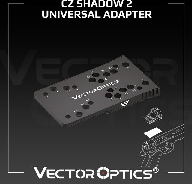 Vector Optics Universeller Red Dot Adapter in Schwarz, kompatibel mit CZ Shadow 2, CZ 75 Shadow, CZ 75 SP-01 und der Frenzy-Serie für TEK, MAG oder MOJ Footprints - Bild 1