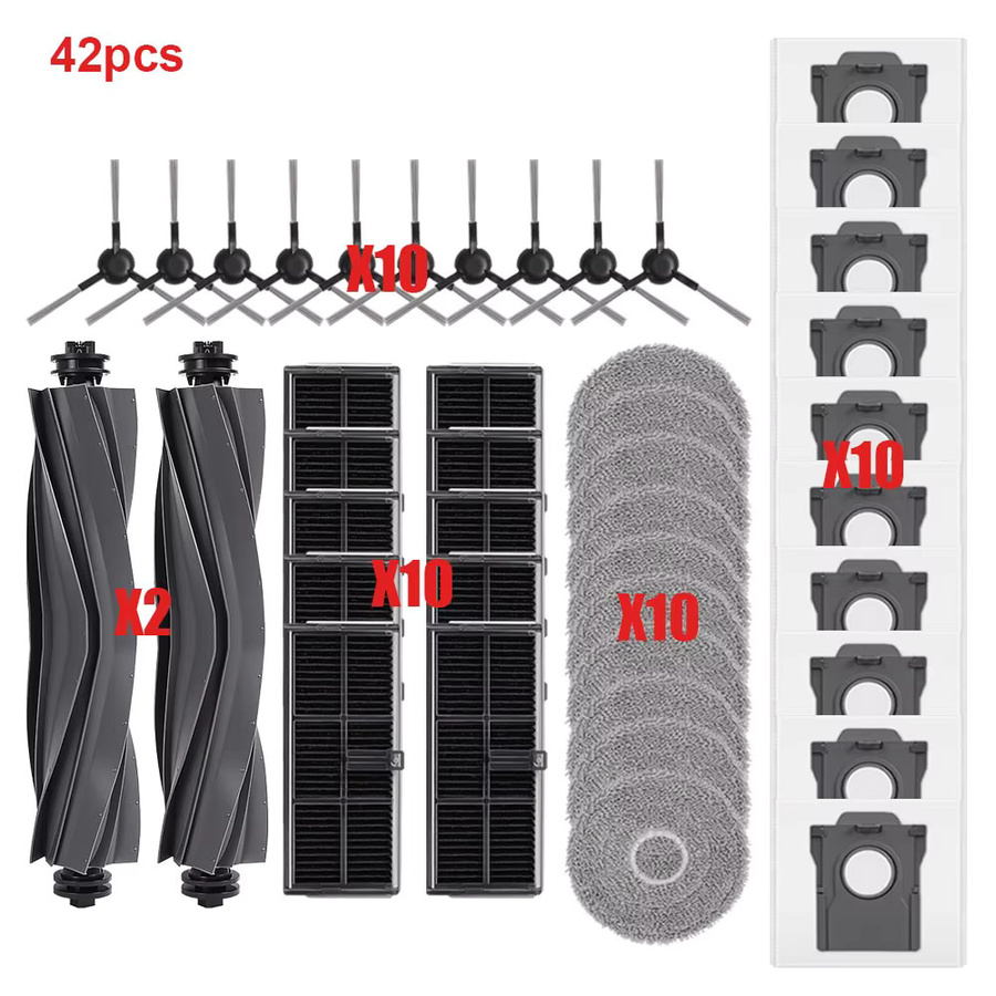Dreame Ersatzteil-Set mit Filter, Hauptseitenbürste, Mopp, Pad und Tasche in Schwarz für L10s Ultra Gen 2, L10s Pro Ultra, Heat, P10 Ultra, Mova E30 Ultra und D20 Ultra - Bild 2