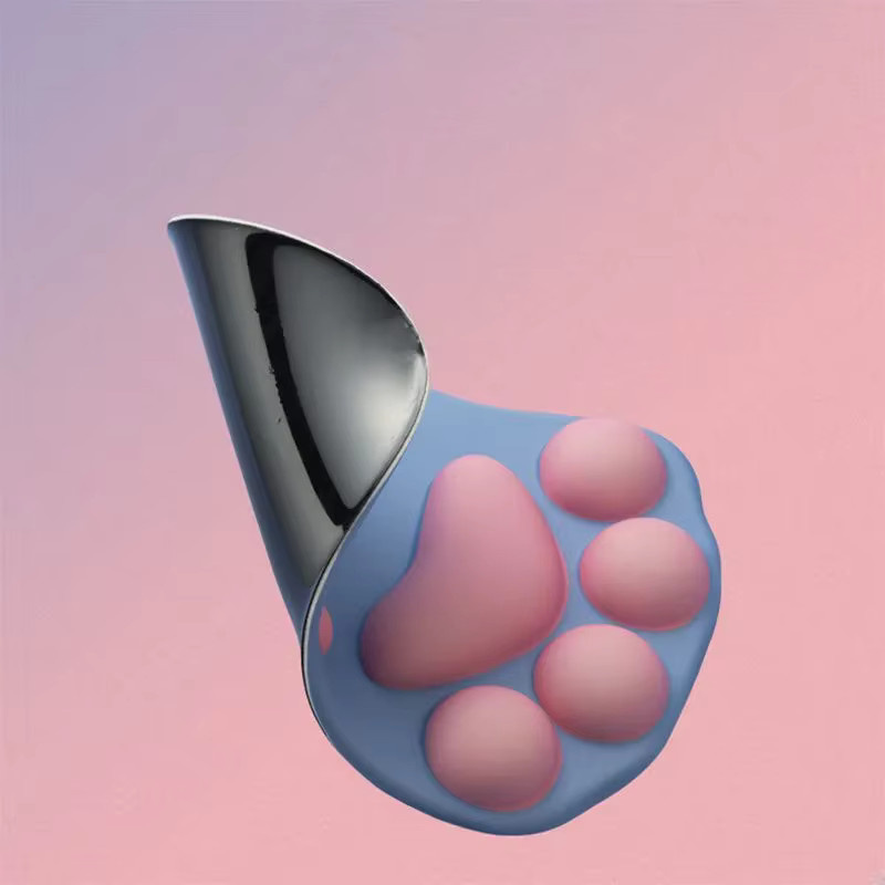 3D-Mauspad aus weichem Silikon mit süßer Katzenpfote und Memory-Schaum-Handgelenkauflage in Blau - Bild 2