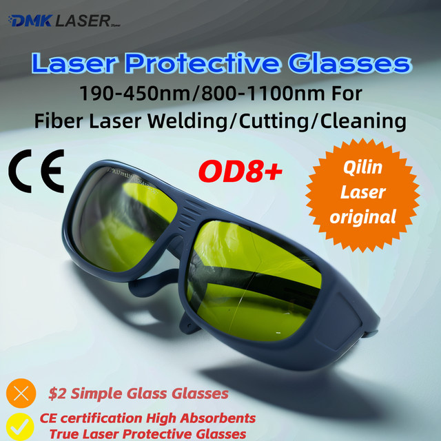 Qilin Laserschutzbrille für Faserlaser 800-1100nm OD8 CE-zertifiziert in Weiß und Braun - Bild 1