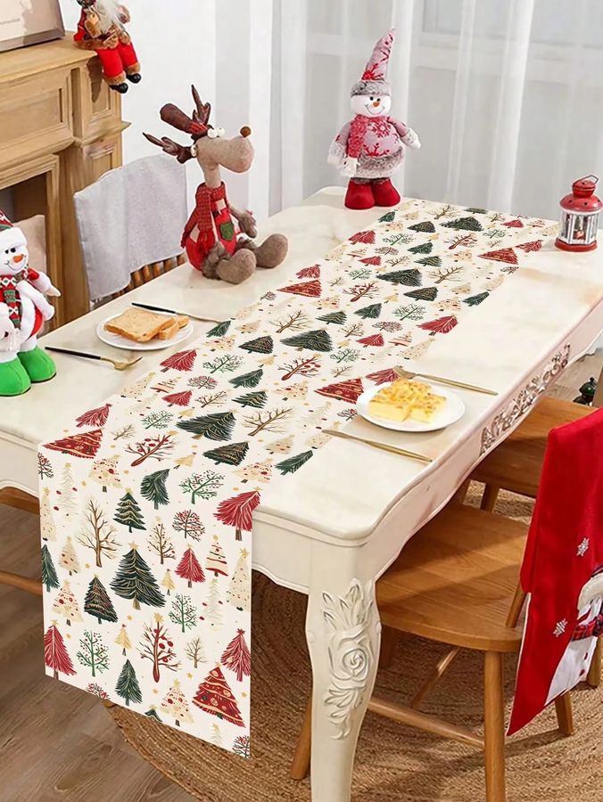 JIT Tischläufer mit buntem Weihnachtsbaummuster für deine festliche Esstischdekoration - Bild 3