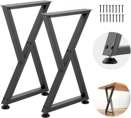 VEVOR Tischbeine aus Carbonstahl in Z-Form, 2er-Set, Schwarz Matt, Höhe: 74,0 cm, Breite: 47,2 cm - Bild 1
