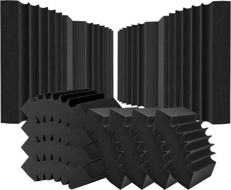 VEVOR Akustikschaumstoff Akustikpaneele 4er-Set, schwarz, B/H/T: 42 x 42 x 16 cm - Bild 1