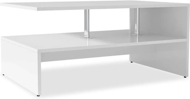 vidaXL Couchtisch aus Holzwerkstoff in Weiß, modern und rechteckig, B/T/H: 90 x 59 x 42 cm - Bild 1