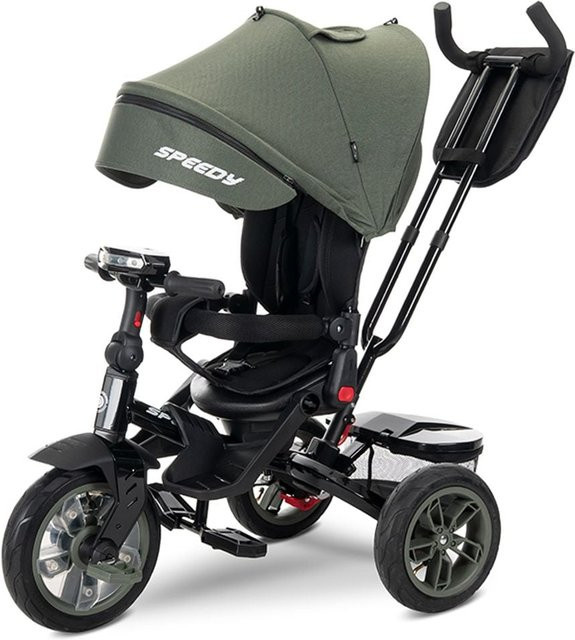 Lorelli Tricycle Speedy Dreirad mit Luftreifen, Musik, Licht und höhenverstellbarem Sitz in Grün - Bild 1