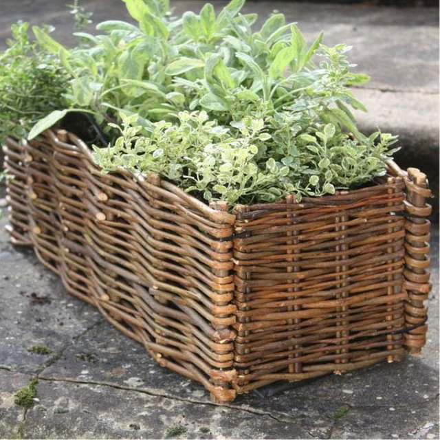 Hochbeet aus Weidengeflecht B/T/H: 100 x 35 x 35 cm - Bild 1
