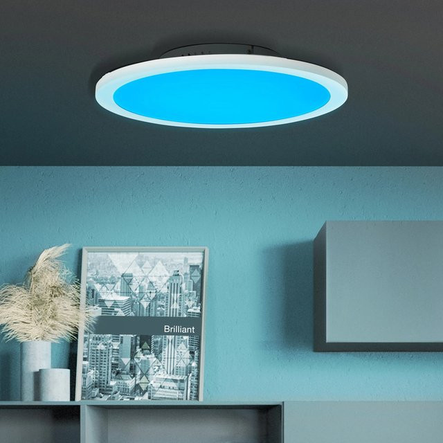 Brilliant Abie LED-Deckenaufbau-Paneel Weiß, Ø 40 cm, dimmbar mit Fernbedienung - Bild 1