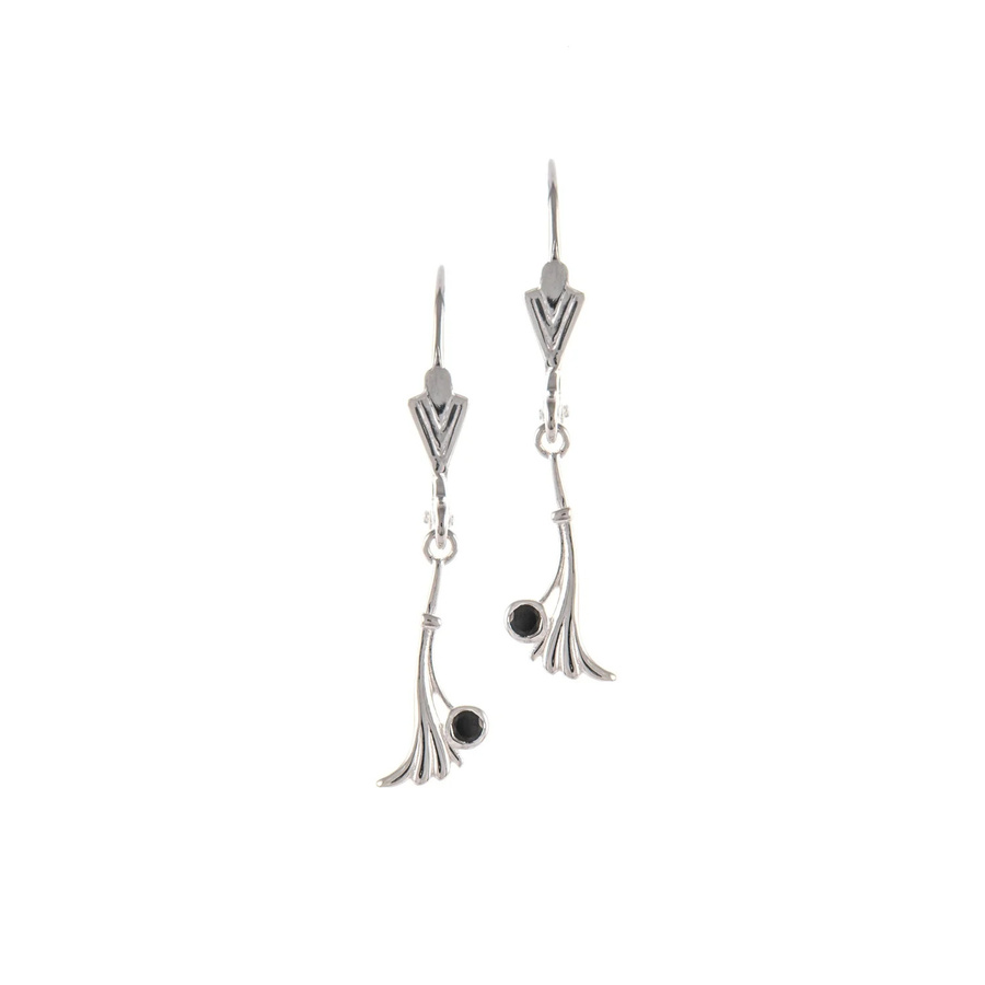 Ohrringe 925 Silber, Zirkonia schwarz, Damen - Bild 1