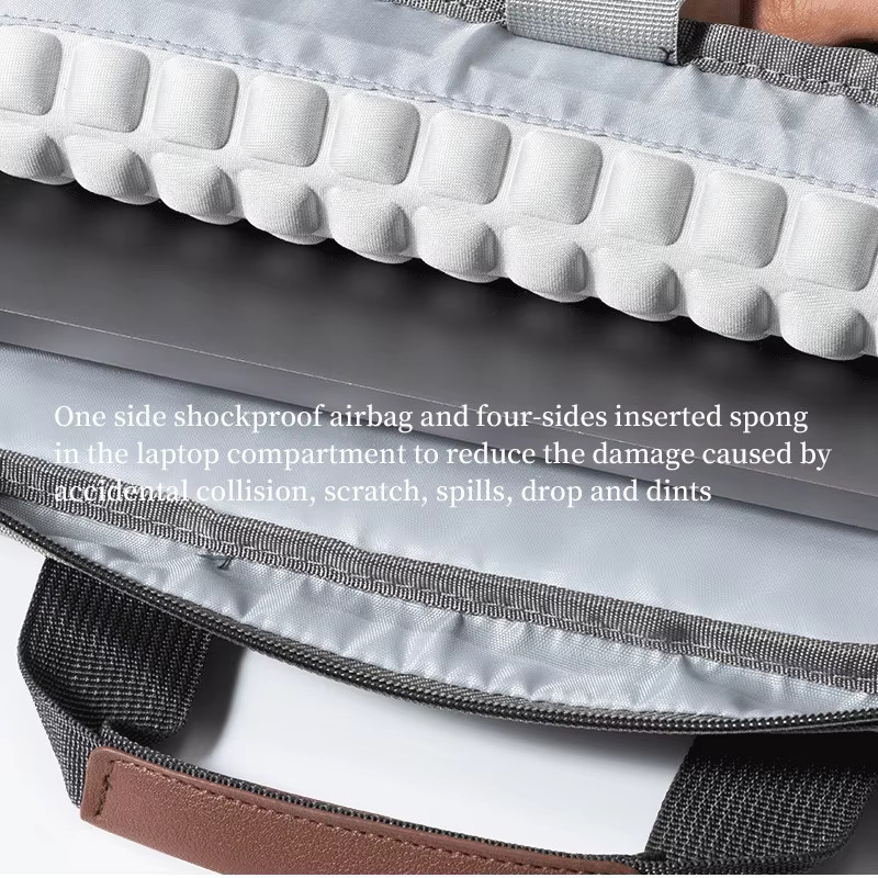 WOMT Business Laptoptasche für Herren als Aktentasche und Schultertasche für Notebooks von 14 bis 15,6 Zoll in Grau - Bild 3