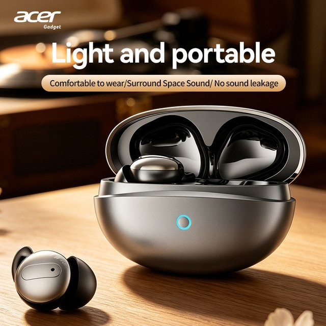 Acer Ohr799 Kabellose Bluetooth-Schlafkopfhörer in Schwarz mit In-Ear-Design und Geräuschunterdrückung für Anrufe - Bild 1