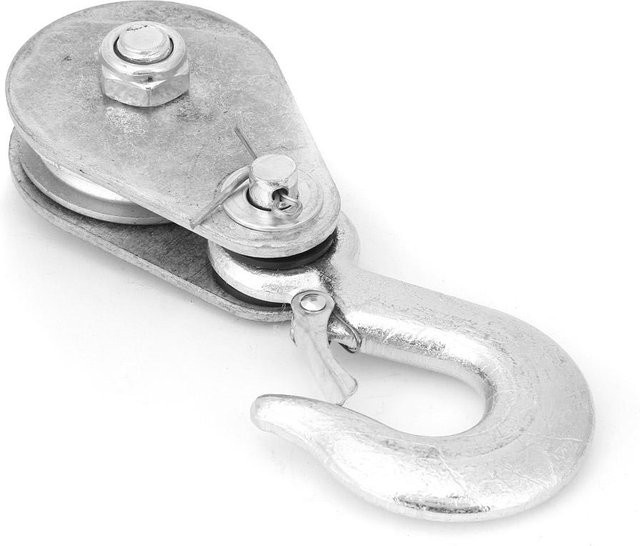 Neoglint Hochfeste Stahl Einzelrad Seilrolle Block mit 1 Tonne Tragkraft in Silber - Bild 1