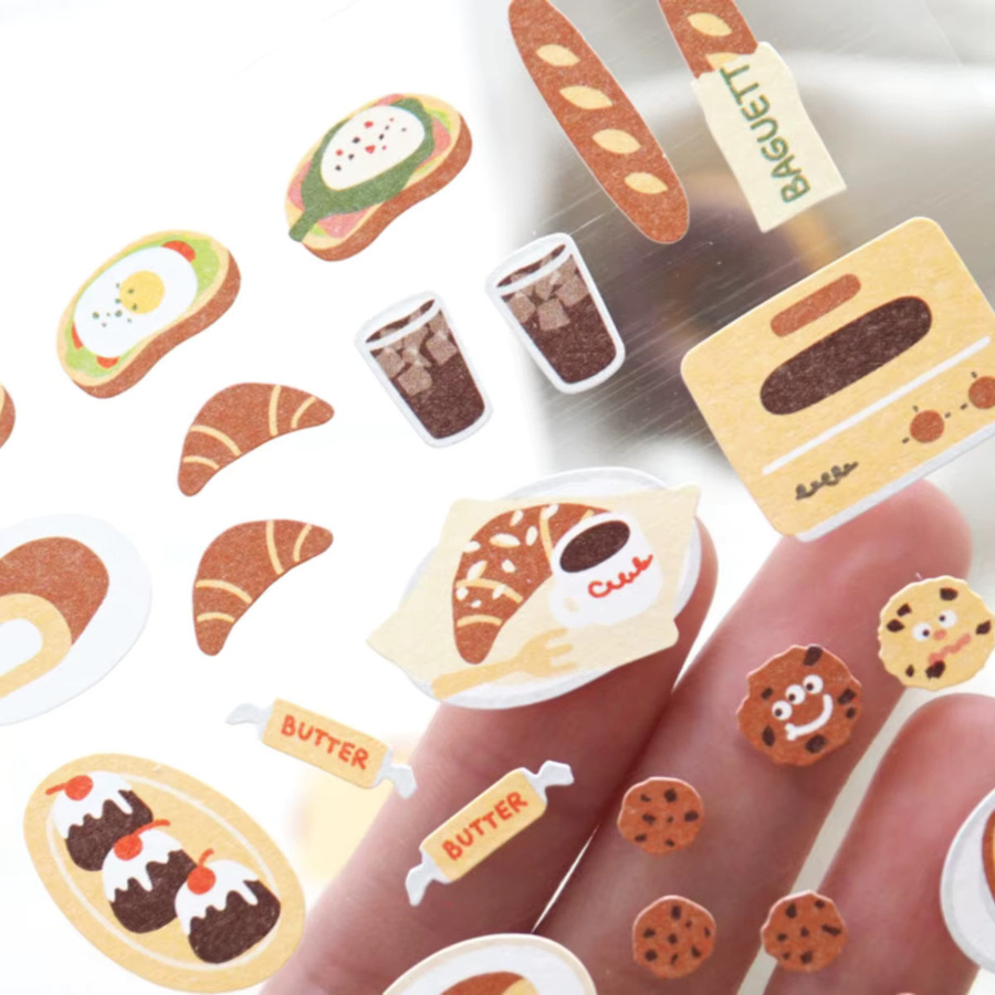 Koreanische Suatelier Bäckerei Papier Aufkleber für Scrapbooking und DIY Journaling, Mehrfarbig - Bild 2